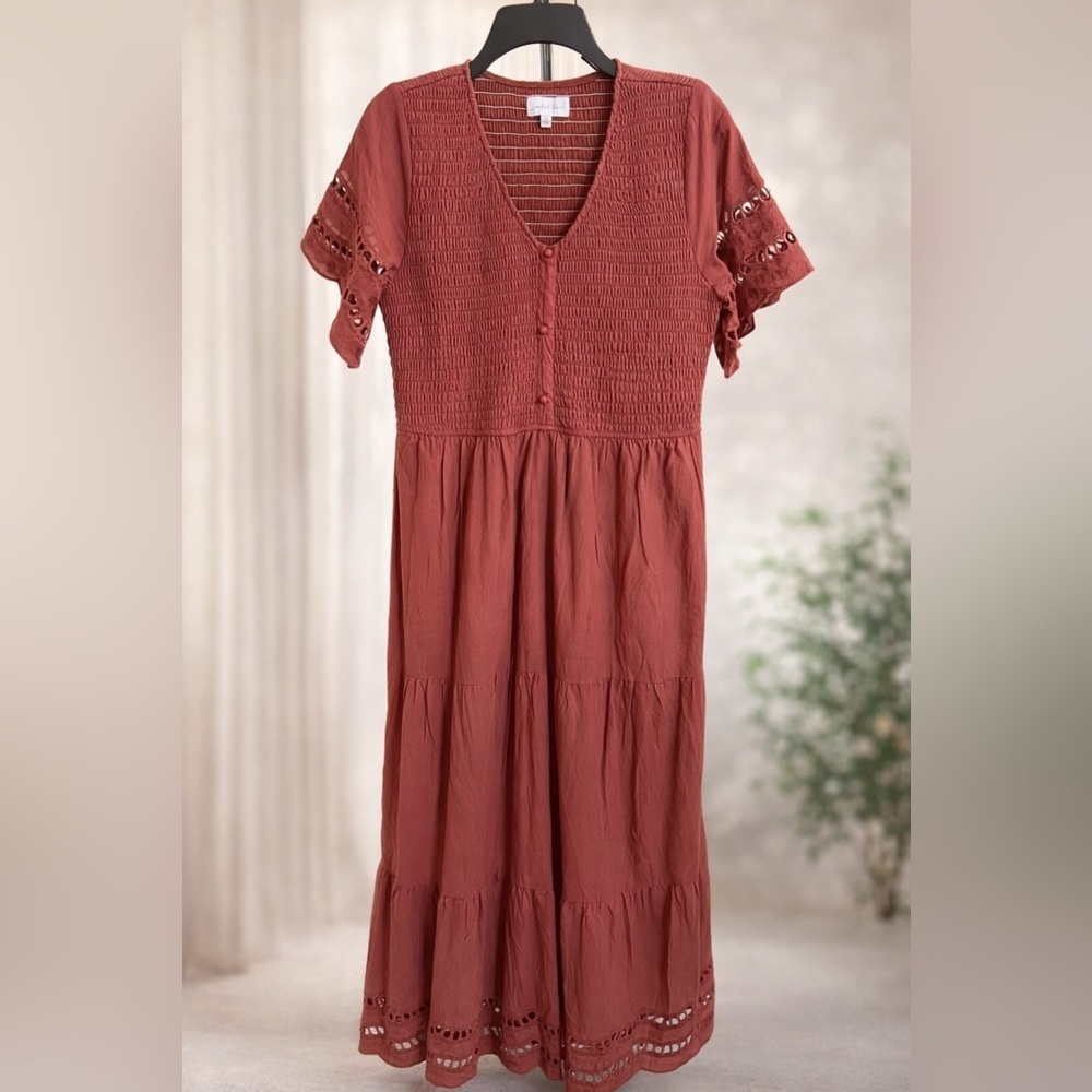 NOT FOR SALE Boho long dress rust color. Size Large